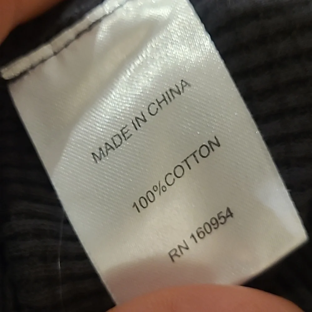 Mac and Me gray long sleeve waffle top - Picture 4 of 5